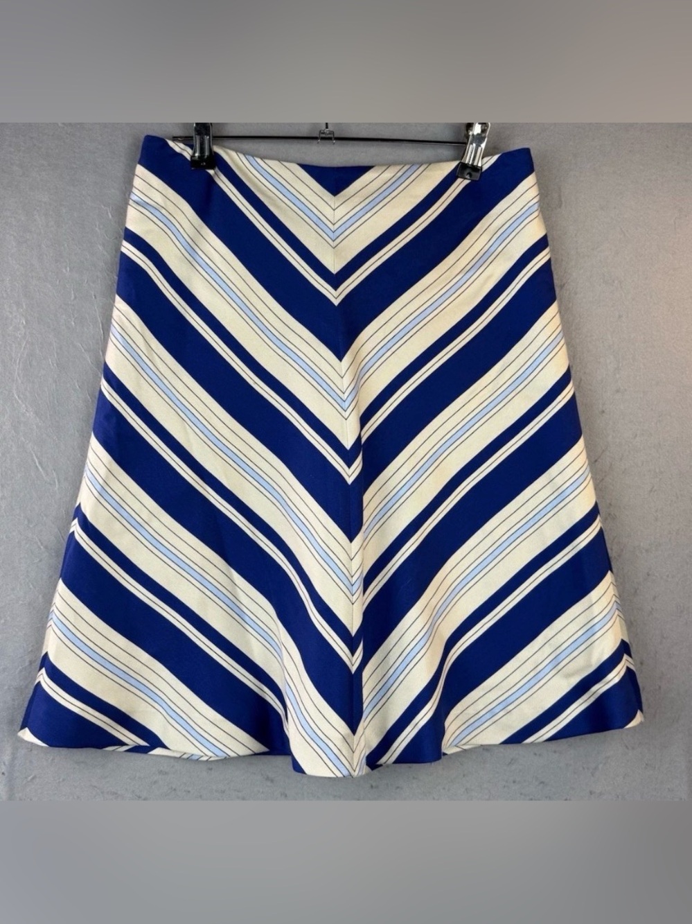 NWT Banana Republic Women's Skirt Sz 2 Blue White Chevron Stripe  70's Retro